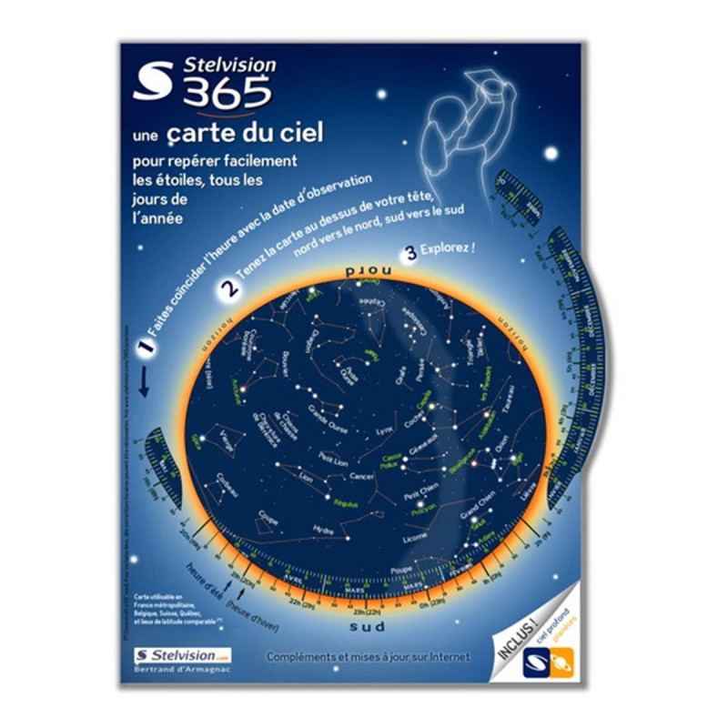 Carte céleste 4 pages Stelvision (plastifiée) Carte céleste 4 pages Stelvision (plastifiée)