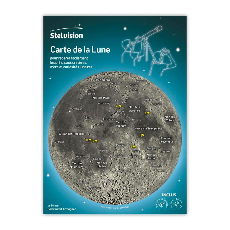 Carte de la lune Stelvision plastifiée Carte de la lune Stelvision plastifiée