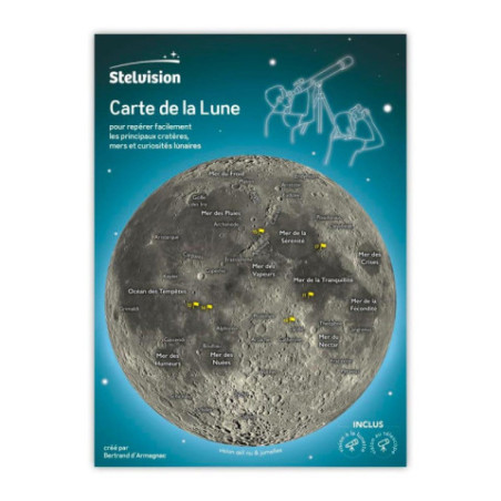 Carte de la lune Stelvision plastifiée