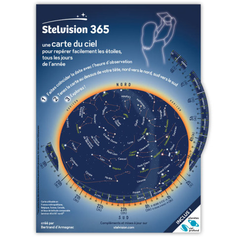 Carte céleste Stelvision plastifiée