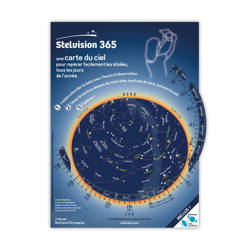 Carte céleste Stelvision plastifiée