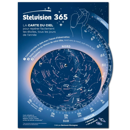 Carte céleste Stelvision plastifiée