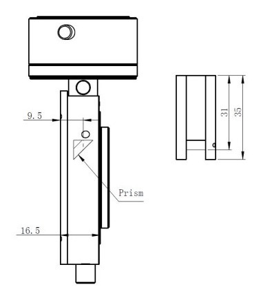 Dessin technique du diviseur optique ZWO OAG