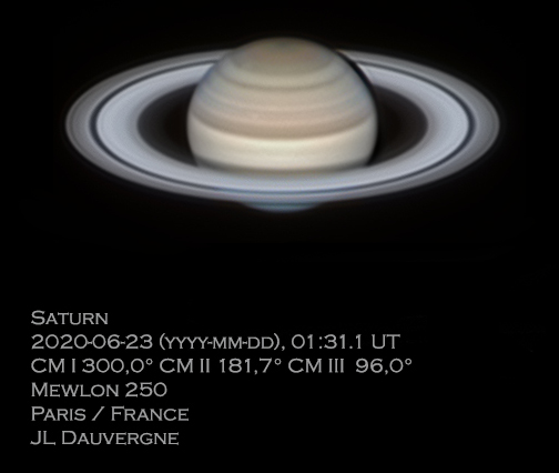 Saturne le 23 juin 2020