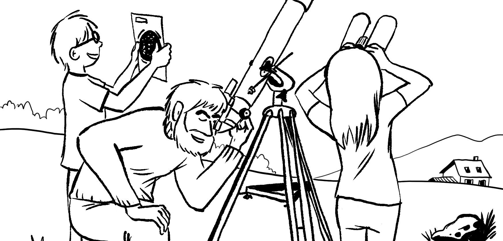 dessin télescope pour enfant