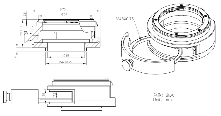 Dessin technique du porte-filtre ZWO Nikon zwo_porte-filtre-nikon_04.jpg