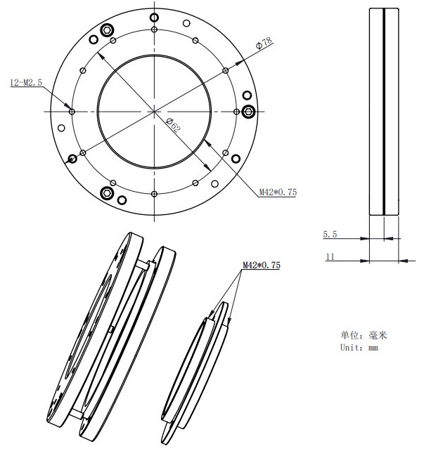 Dessin technique du correcteur de tilt ZWO M42 bague_zwo_tiltM42_02.jpg