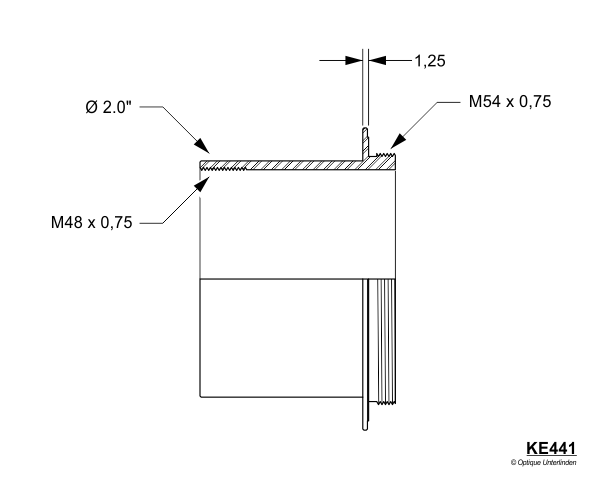 Demi-coupe de l'adaptateur Kepler KE441