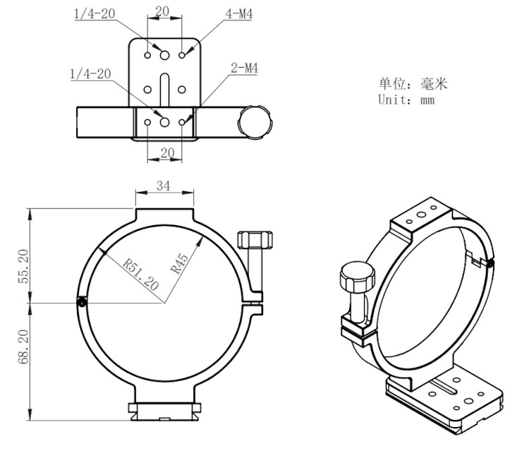 Dessin technique du collier ZWO 90mm collier_zwo90mm.jpg