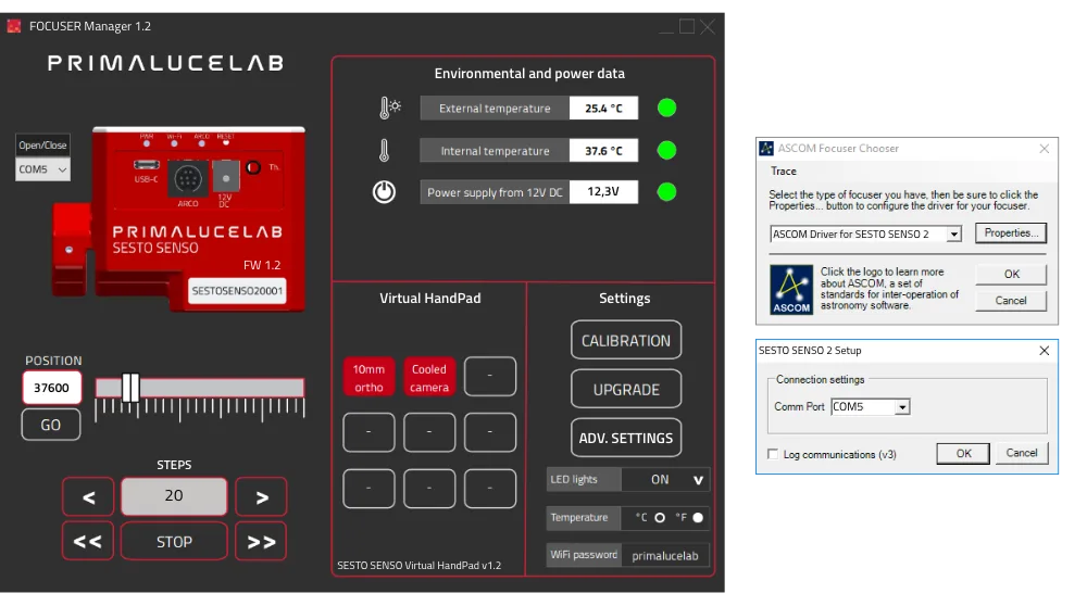 Moteur de mise au point robotisé SESTO SENSO 2 PrimaLuceLab