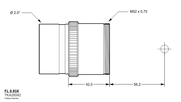 Schéma du backfocus du correcteur de champ Takahashi FL0.93X (FOA-60)