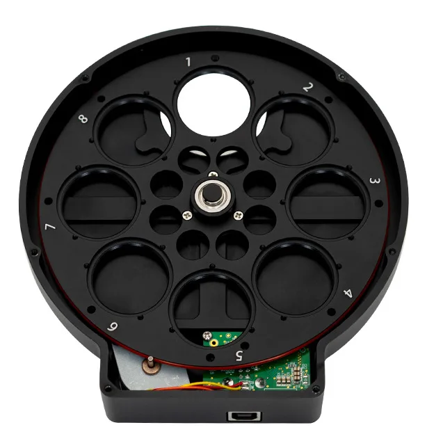 Roue à filtres ZWO EFW 8 positions ouverte zwo_efw_8_02.jpg